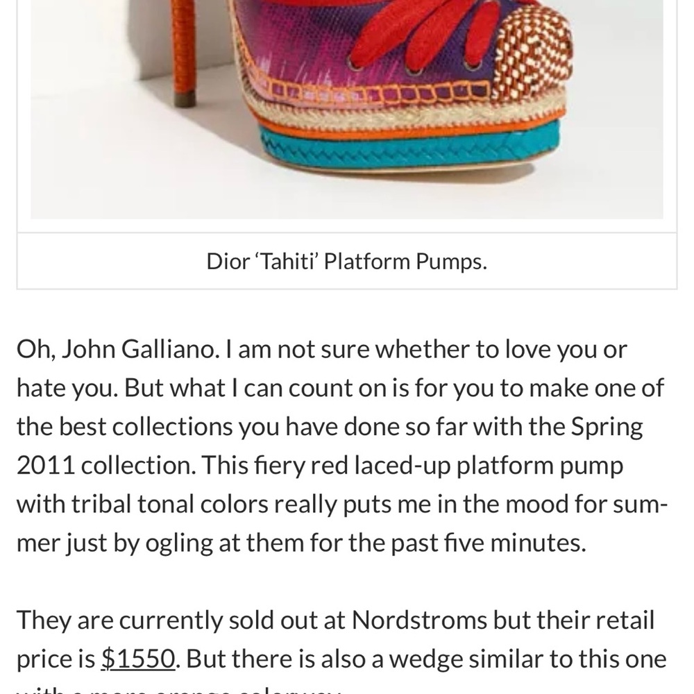 Dior X John Galliano - Spring 2011 Tahiti Dream Platform Pumps - Picture 4 of 8
